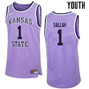 Youth Kansas State Wildcats Mawdo Sallah #1 Purple Retro College Jerseys 927042-284