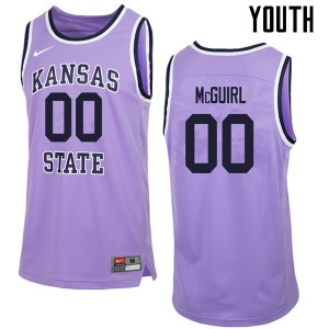Youth Kansas State Wildcats Mike McGuirl #00 Purple Stitched Retro Jersey 906798-894