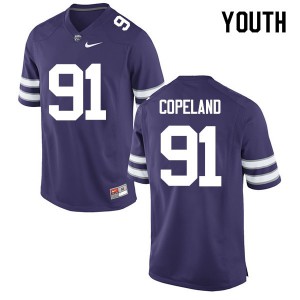 Youth Kansas State Wildcats Mitch Copeland #91 Purple NCAA Jerseys 527226-618
