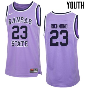 Youth Kansas State Wildcats Mitch Richmond #23 College Retro Purple Jerseys 813740-301
