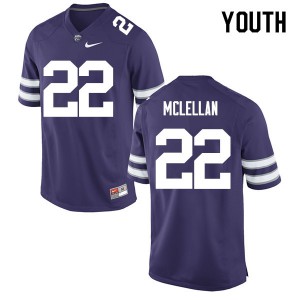 Youth Kansas State Wildcats Nicholas McLellan #22 NCAA Purple Jerseys 424205-903