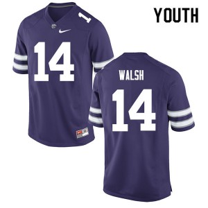 Youth Kansas State Wildcats Nick Walsh #14 Player Purple Jersey 783419-510