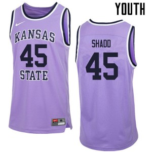 Youth Kansas State Wildcats Nigel Shadd #45 Retro Purple Official Jersey 735325-117