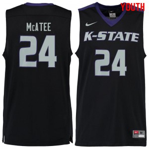 Youth Kansas State Wildcats Pierson McAtee #24 Black Basketball Jersey 545087-864