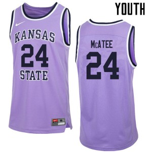 Youth Kansas State Wildcats Pierson McAtee #24 Basketball Retro Purple Jerseys 222879-125