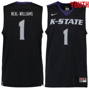 Youth Kansas State Wildcats Shaun Neal-Williams #1 Official Black Jerseys 934930-902