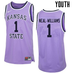 Youth Kansas State Wildcats Shaun Neal-Williams #1 Retro Official Purple Jerseys 229136-700