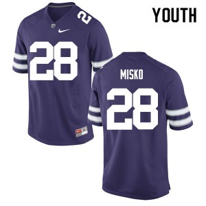 Youth Kansas State Wildcats Spencer Misko #28 Player Purple Jerseys 456997-291