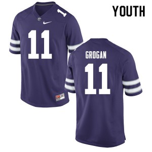Youth Kansas State Wildcats Steve Grogan #11 Purple Stitch Jerseys 941081-155