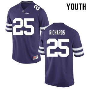 Youth Kansas State Wildcats Terrance Richards #25 Official Purple Jerseys 907136-199