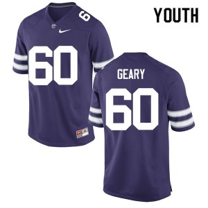 Youth Kansas State Wildcats Will Geary #60 Purple College Jerseys 661511-486
