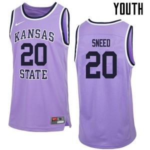 Youth Kansas State Wildcats Xavier Sneed #20 Purple Retro High School Jerseys 974903-969
